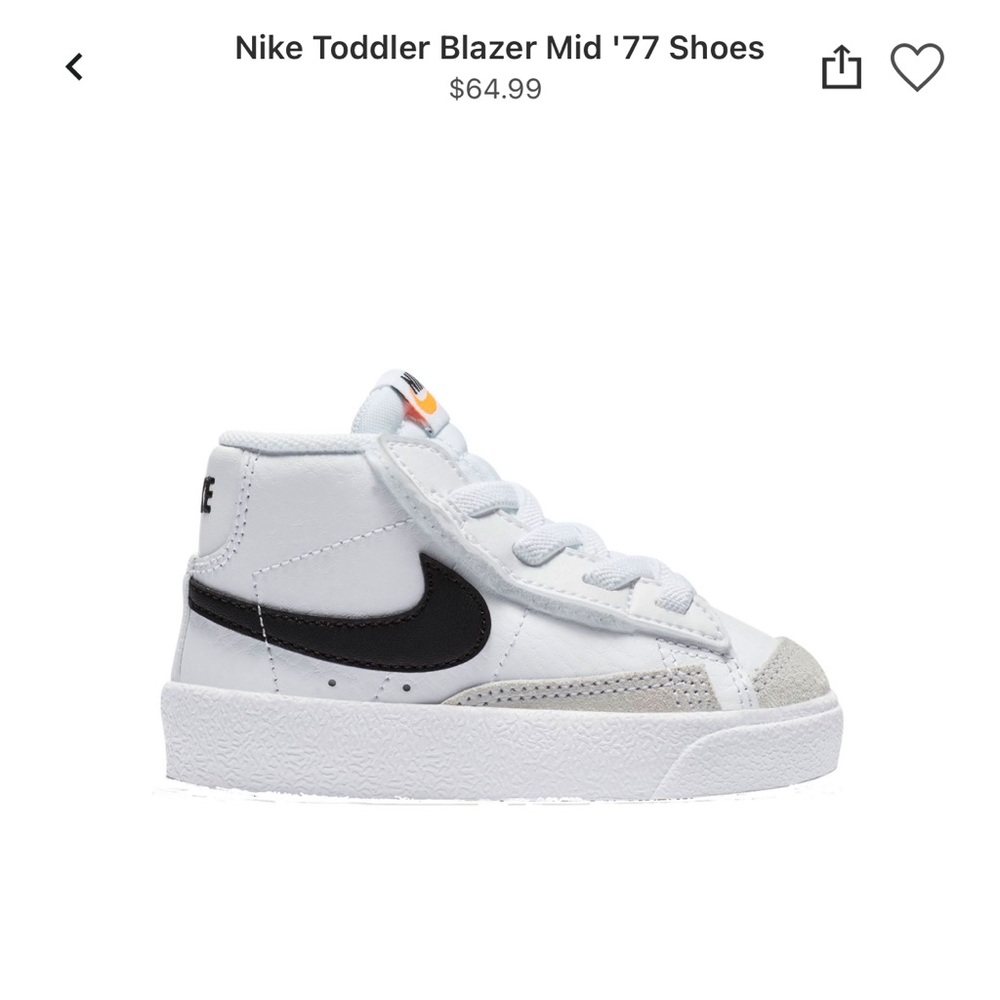 Nike Kids Blazer Mid ‘77 sneaker size 7 toddler
